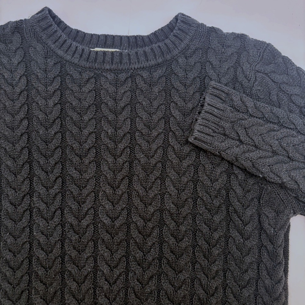 Cotton On Knitwear Womens Black Cable Knit Crew Neck Sweater Size M‎ Long Sleeve